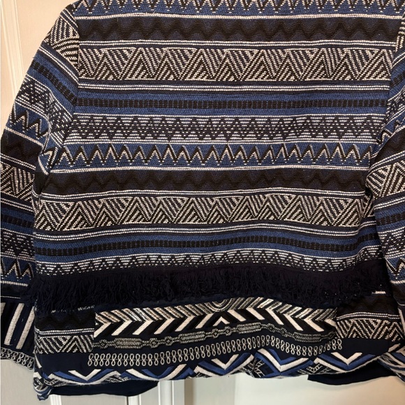 Tweed Fringe Patterned Open Front Jacket - Picture 2 of 2